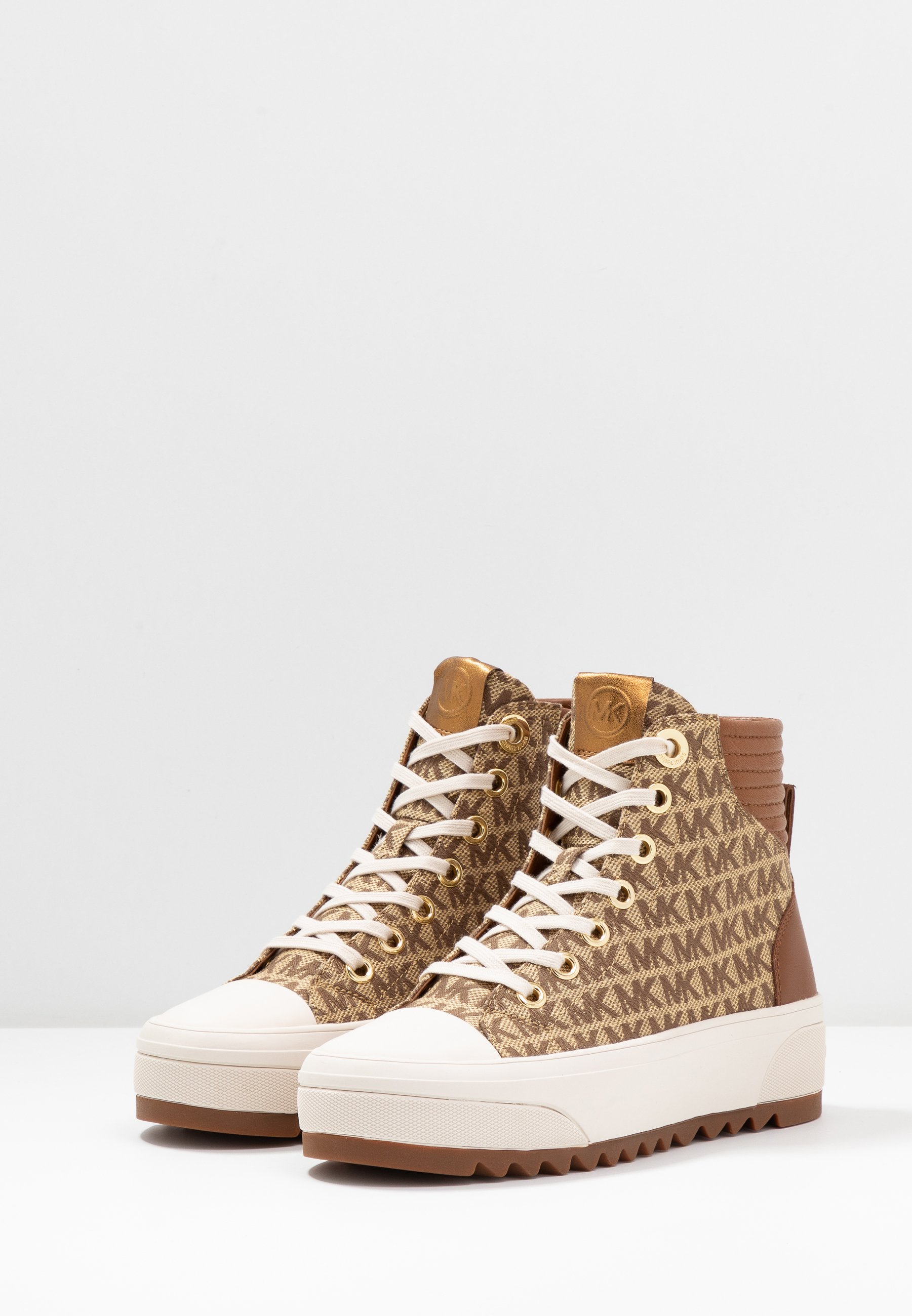 MICHAEL Michael Kors KEEGAN Høye joggesko beigeebony MICHAEL Michael Kors KEEGAN Høye joggesko beigeebony