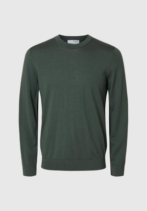 Selected Homme SLHTRAY CREW NECK - Vesta - deep forest