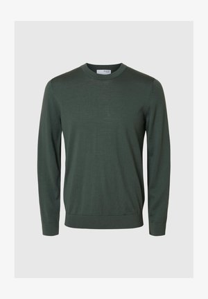 Selected Homme SLHTRAY CREW NECK - Neule - deep forest