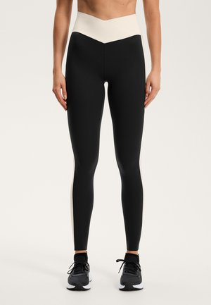 OYSHO PERFECT-ADAPT HIGH RISE 65 CM ANKLE LENGTH WITH V-CUT WAIST - Tajice - black