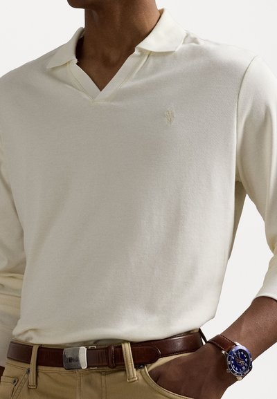 Polo Ralph Lauren CUSTOM SLIM SOFT COTTON POLO SHIRT - Camisola de manga comprida - pale cream