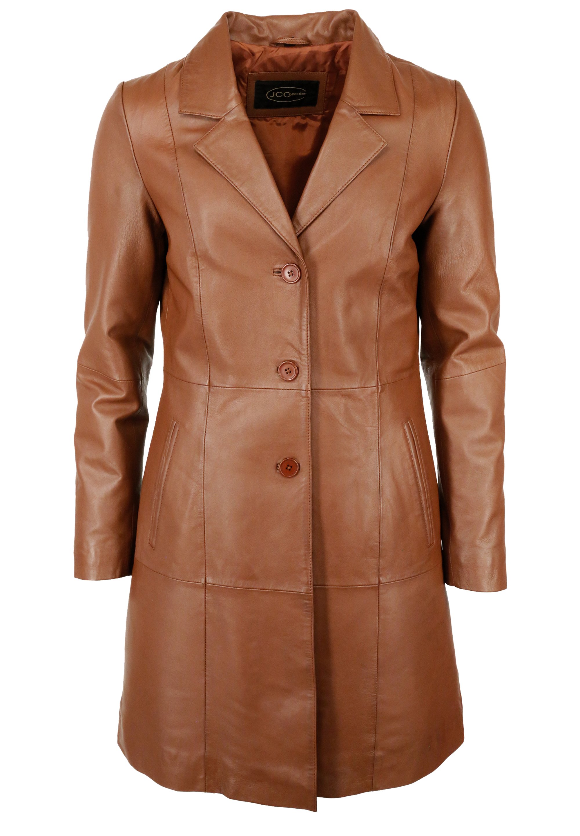 Zalando Trenchcoat Leder Kurzmantel Damen Cognac Imitat Mantel