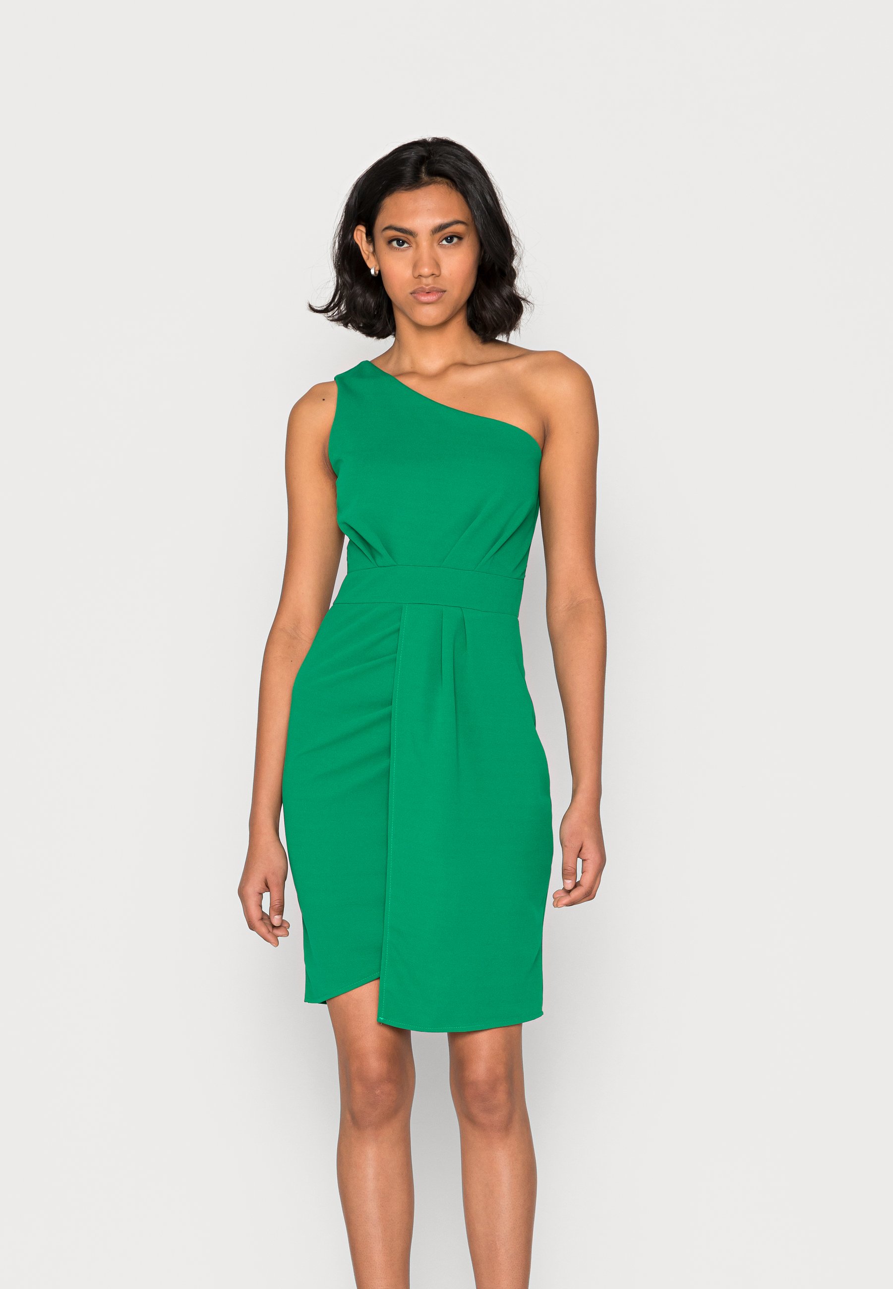 WAL G. MILANA ONE SHOULDER PLEAT DRESS - Cocktailkleid/festliches Kleid -  leaf green/grün - Zalando.de