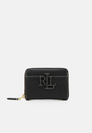 LOGO PEBBLED LEATHER ZIP WALLET - Maks - black
