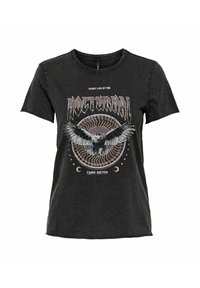 ONLY Onllucy Life Maglietta Donna – Girocollo, Maniche Corte, Puro Cotone, Vestibilità Normale, Stampa Invernale