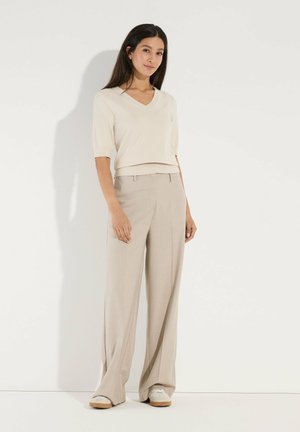 More & More, FEINSTRICK-PULLOVER - T-Shirt basic - weiß
