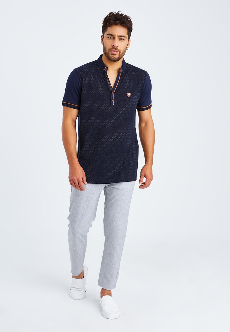 Herren T-Shirts basic | Leif Nelson T-Shirt print blau - RH08427 Herren T-Shirts basic | Leif Nelson T-Shirt print blau - RH08427