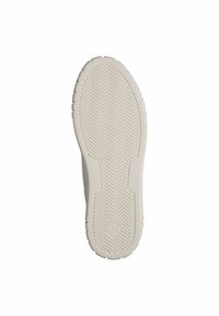 Shoe sole in beige rubber with a patterned tread featuring a herringbone design and a raised number "37" for size reference.