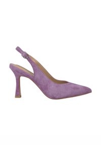 Escarpins à Talons Hauts Influences - Cuir Violet Aspect Serpent - Taille US 6 (M) - Occasion