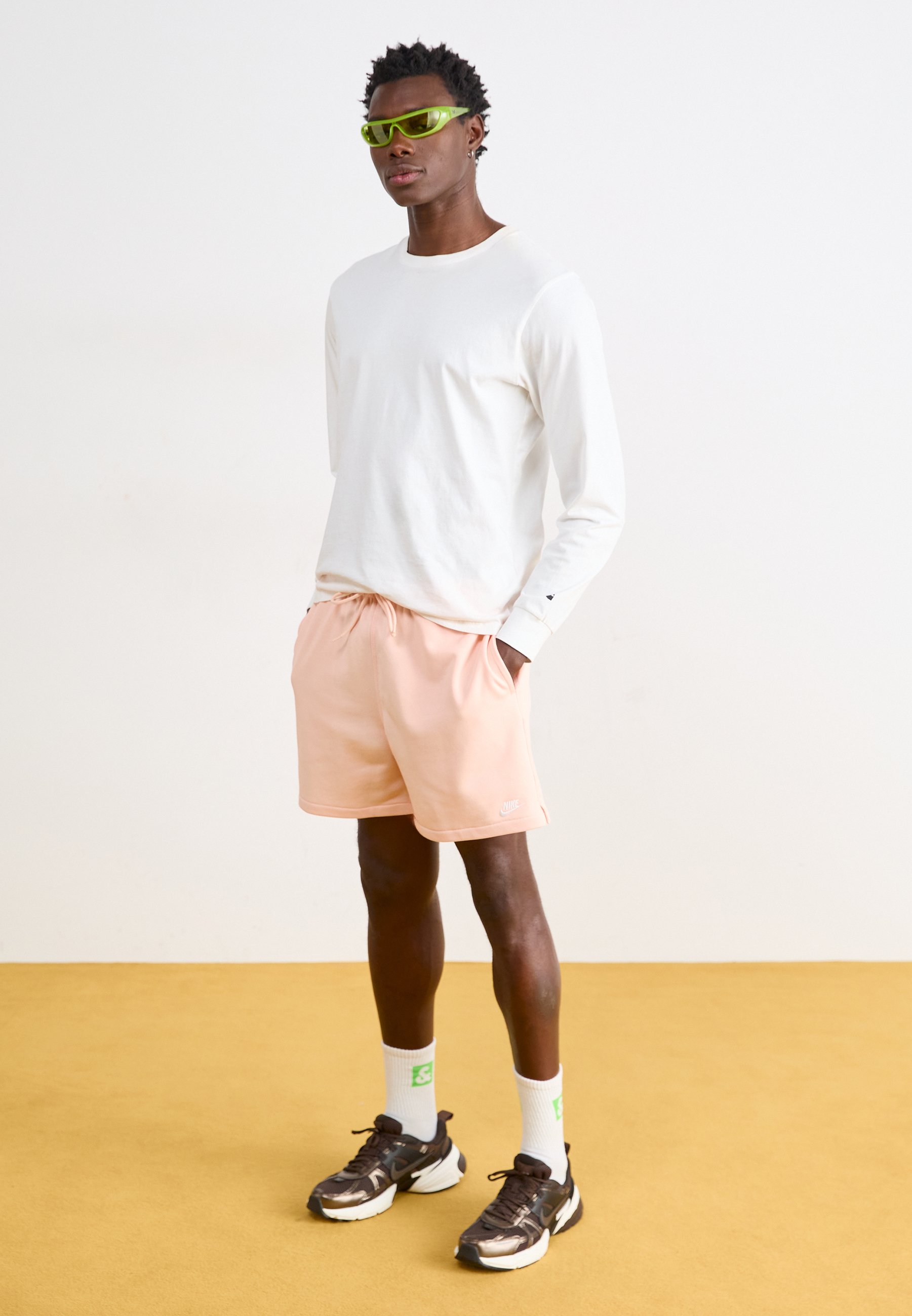 nike washed coral shorts