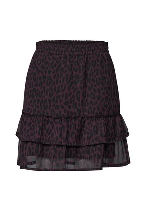 Street One Studio, KNIELANGER CHIFFONROCK MIT LEO-PRINT - Jupe trapèze - very berry
