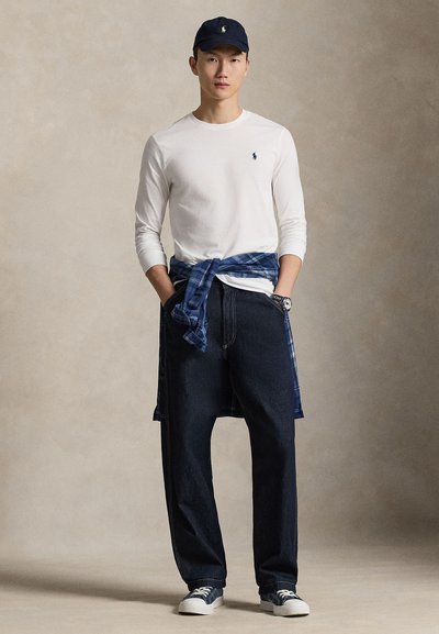 Polo Ralph Lauren CUSTOM SLIM JERSEY LONG-SLEEVE T-SHIRT - Hosszú ujjú felső - white