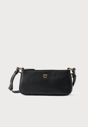 HALF MOON BAGUETTE - Schoudertas - nero/antique gold-coloured