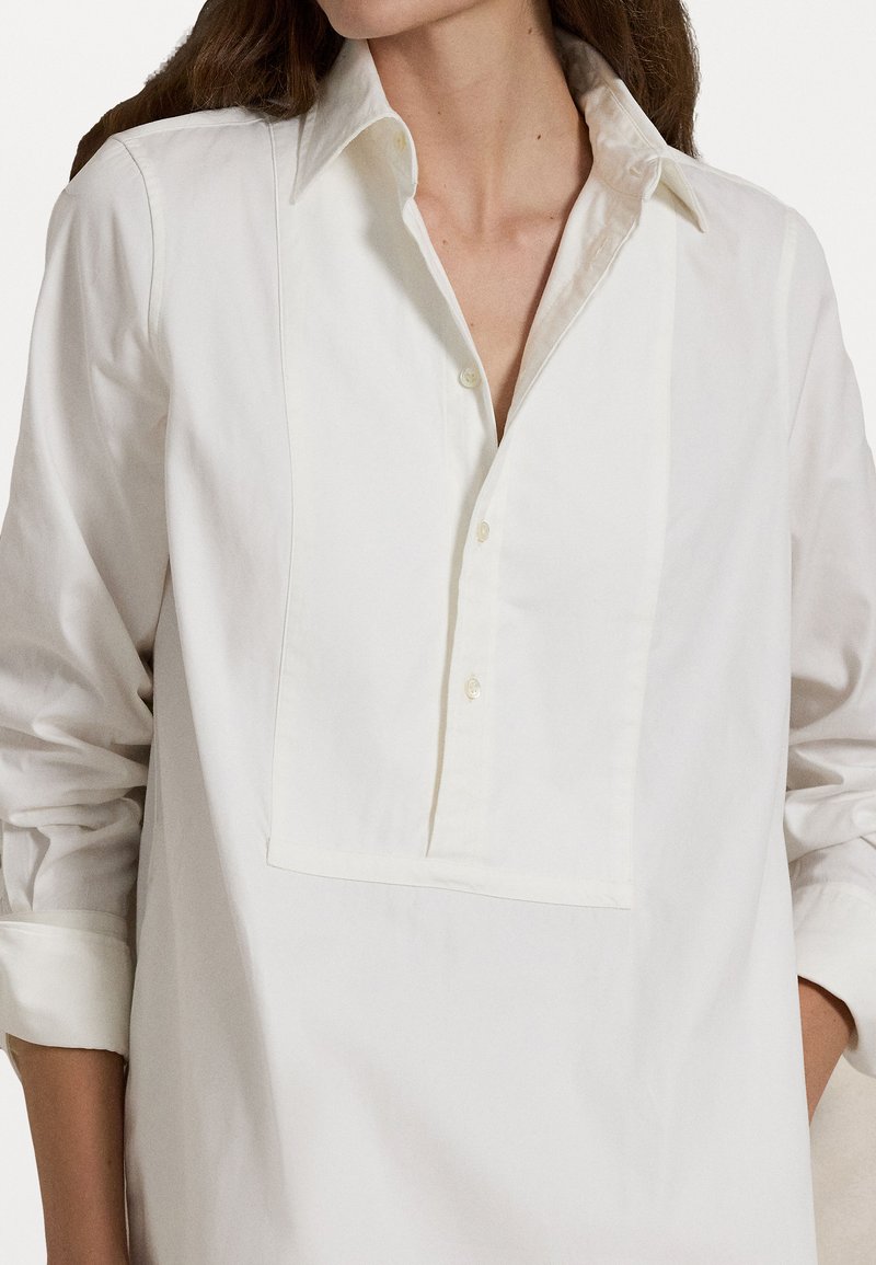 Ralph Lauren Camisa Formal Bond Blanca, Cuello Francés, Hecha En