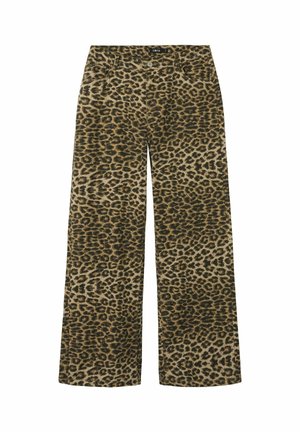 WIDE LEG LEOPRINT - Jeans relaxed fit - silver mink