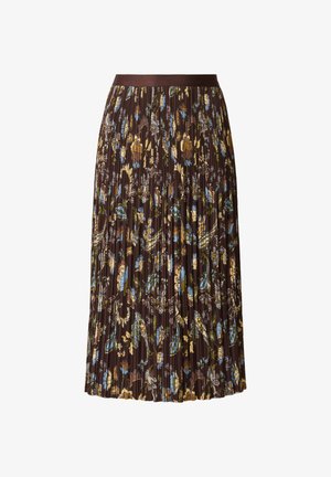 Adrianna Papell, PLEATED MIDI SKIRT - A-snit nederdel - chocolate paisley vine