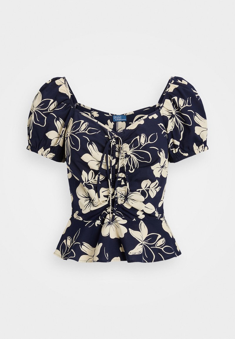 Polo Ralph Lauren FLORAL DRAWSTRING COTTON TOP - Μπλούζα - grand floral