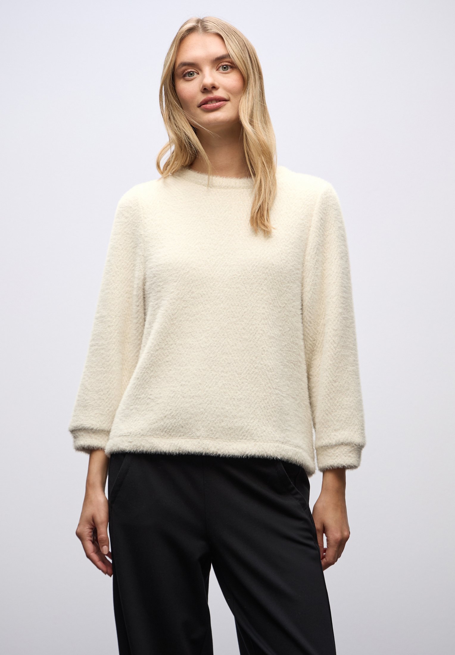 Street One WEICHES MIT GLITZER Strickpullover beige