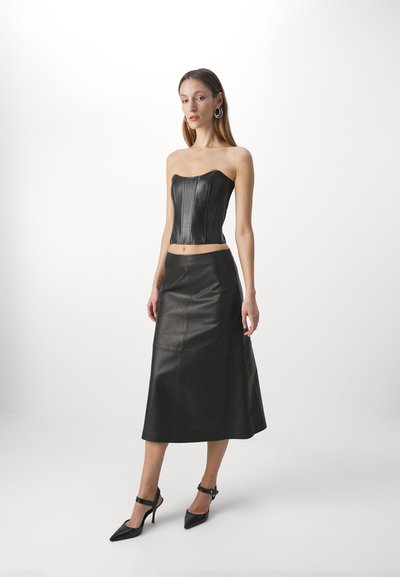 STUDIO ID MIDI SKIRT - A-vonalú szoknya - black