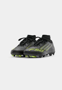 adidas Performance F50 LEAGUE FG/MG - Firm-ground football boots - core black/iron metallic/lucid lemon