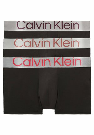 LOW RISE TRUNK 3 PACK CKR STEEL MICRO - Boxer aderenti - black