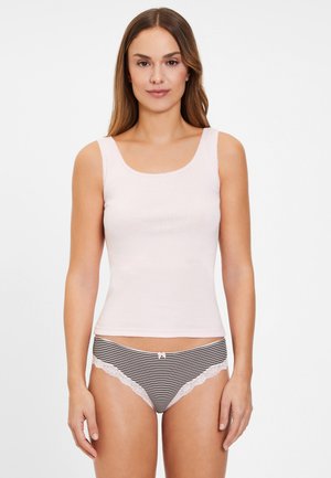 LASCANA 3 PACK - Bikini bottoms - rosa-uni gepunktet gestreift