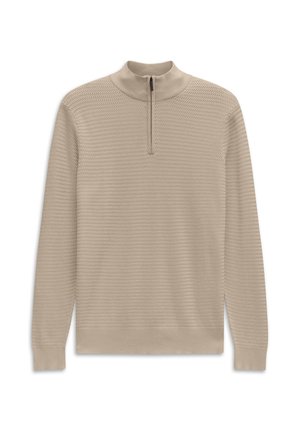 bugatti, HALF-ZIP TROYER - Strickpullover - beige