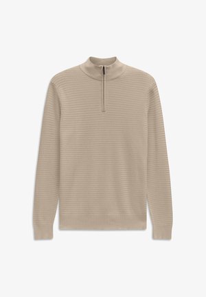 bugatti, HALF-ZIP TROYER - Strickpullover - beige