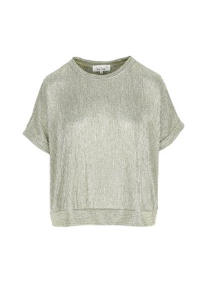 LolaLiza METALLIC RIBBED T-SHIRT - Pamata T-krekls - gold