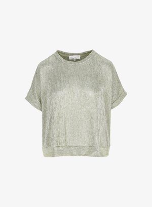LolaLiza METALLIC RIBBED T-SHIRT - T-Shirt basic - gold