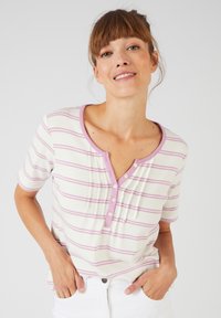 Damart COL TUNISIEN - Camiseta estampada - mauve rayé