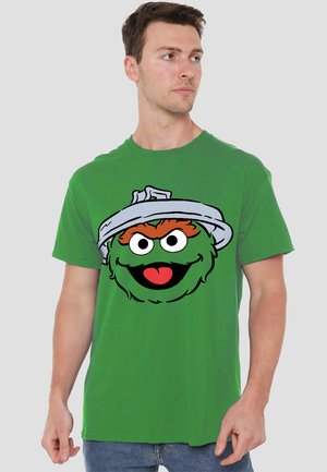 SESAME STREET OSCAR THE GROUCH FULL FACE - Print T-shirt - dark green