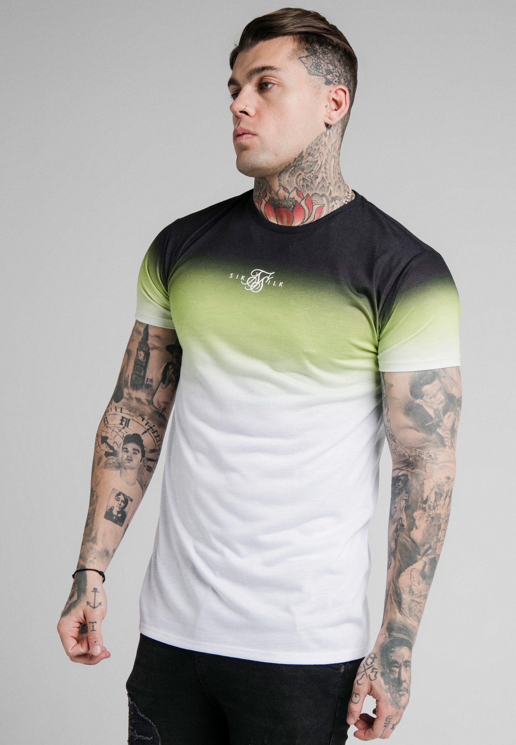 Sik Silk Relaxed Floral Pixel Denim Shorts