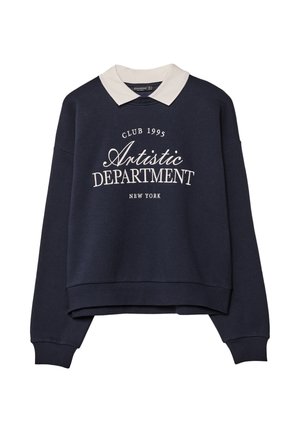 EMBROIDERED COLLAR - Poloshirts - mottled dark blue