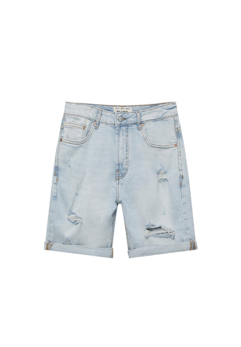 PULL&BEAR RIPPED Jeans Shorts blue denim Zalando.at