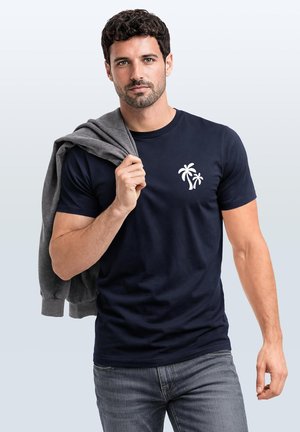 Neverless, Print T-shirt - navy