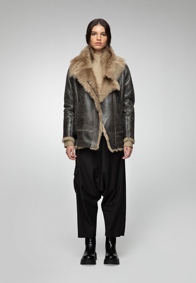 Vespucci by VSP Leren jas beige