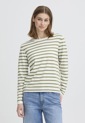 LULS O-NECK - Camiseta de manga larga - small iguana white stripe