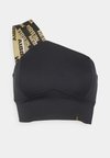 NEBBIA WOMENS HIGH SUPPORT SPORTS BRA INTENSE ASYMMETRIC - Urheiluliivit: korkea tuki - black/gold