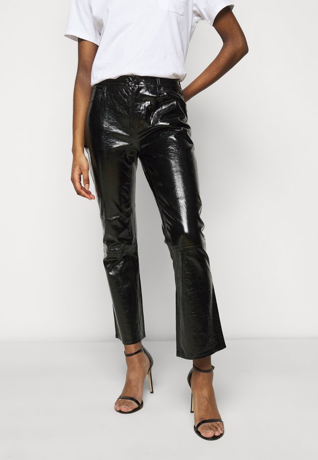 FRANKY HIGH RISE CROP - Jeans bootcut - patent black