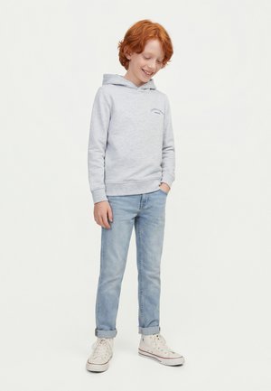 Jack & Jones Junior JJCOLLEGE LOGO HOOD - Kapuzenpullover - white melange