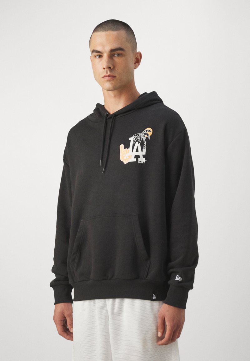 New Era MLB LOS ANGELES DODGERS FOOD GRAPHIC OVERSIZE HOODIE - Joukkuetuote - black/white