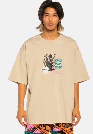 SPACE HEAVY WEIGHT - T-Shirt print - beige
