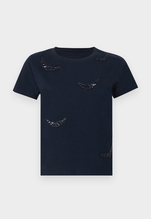 ALYS EMBROIDERY WINGS - Triko s potiskem - encre