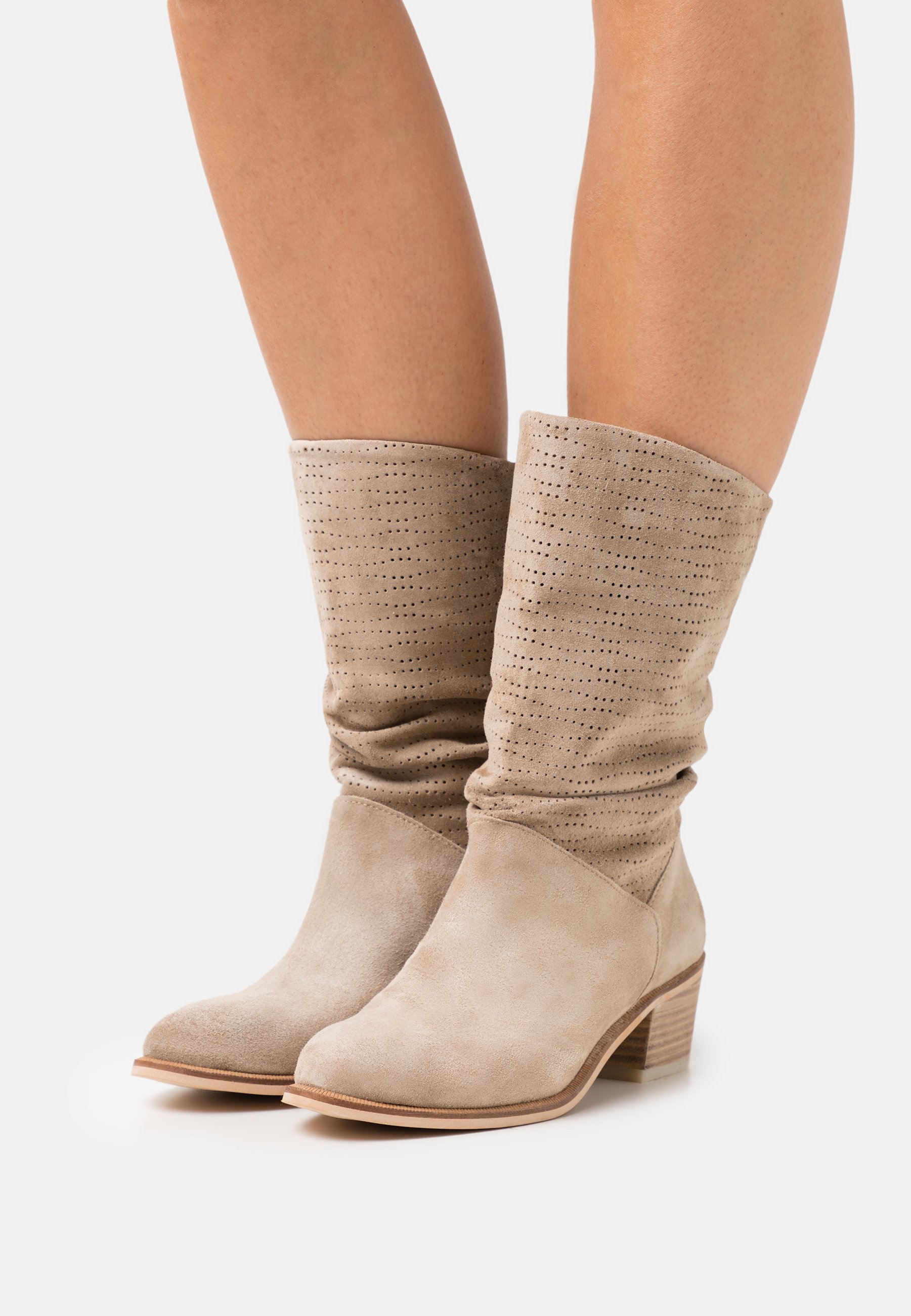 taupe biker boots