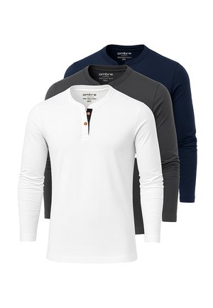 PACK OF 3 - Langærmet T-shirt - white navy dark grey