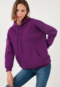 LELA Felpa con cappuccio - purple