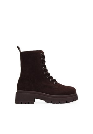 MILITARES CON CREMALLERA - Botines con plataforma - marron