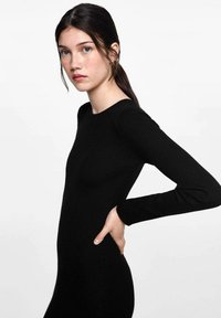 Mango Kids Pletené šaty - black