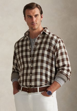 PLAID DOUBLE-FACED SHIRT - Πουκάμισο - cream/brown